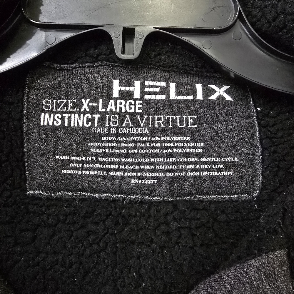 Helix Kids Gray Full Zip Hoodie US DIV 75 Graphic Front & Back XL (14) - Picture 14 of 14